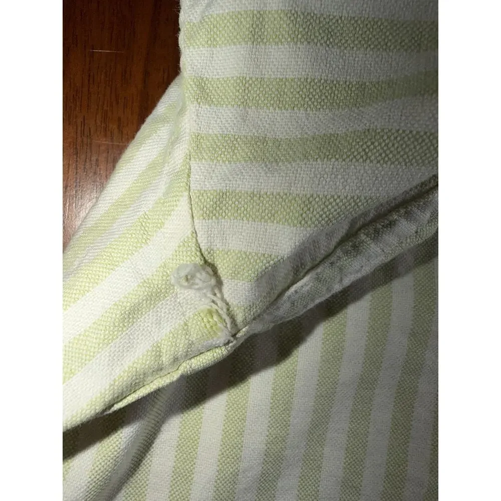 Banana Republic Men's 90s Green Striped Oxford Button Down - Size L